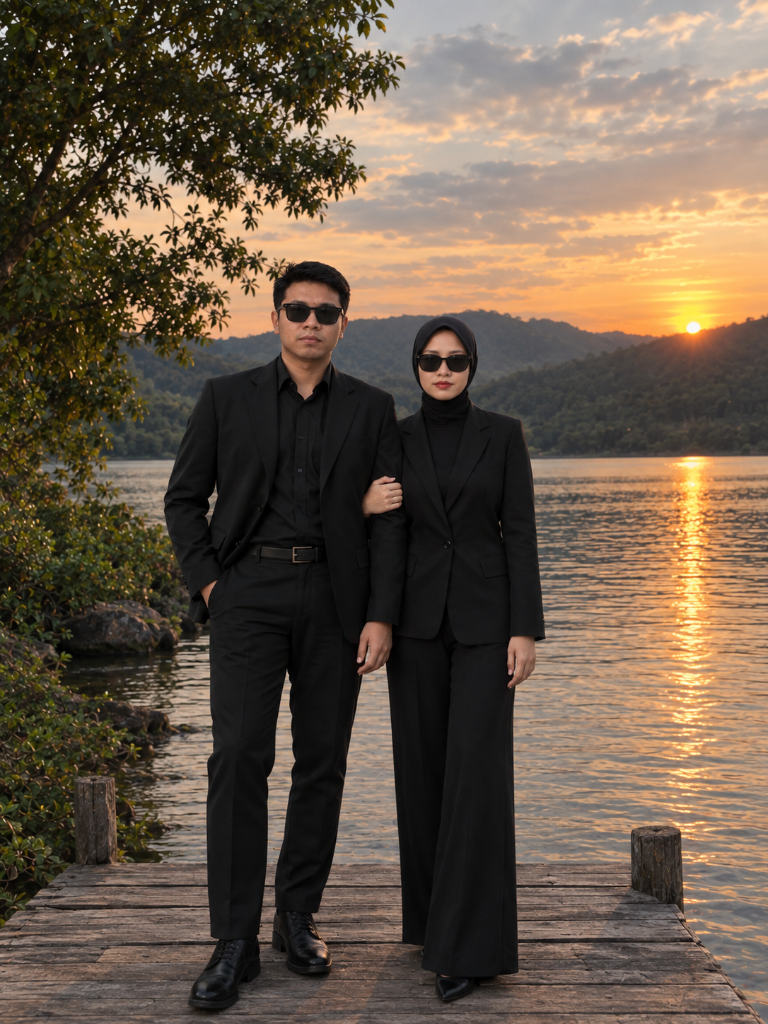 Rizkima & Wisnu — senja di dermaga
